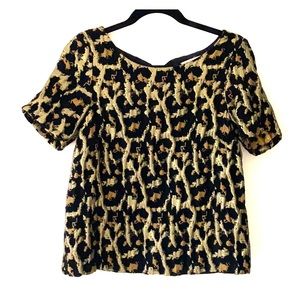 Leopard dress top with lining and tie size small